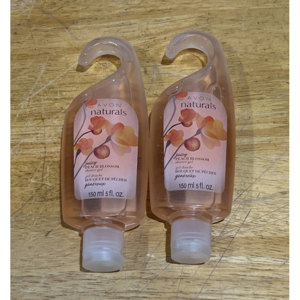 (2) Avon Naturals Juicy Peach Blossom Shower Gel 5 Fl Oz